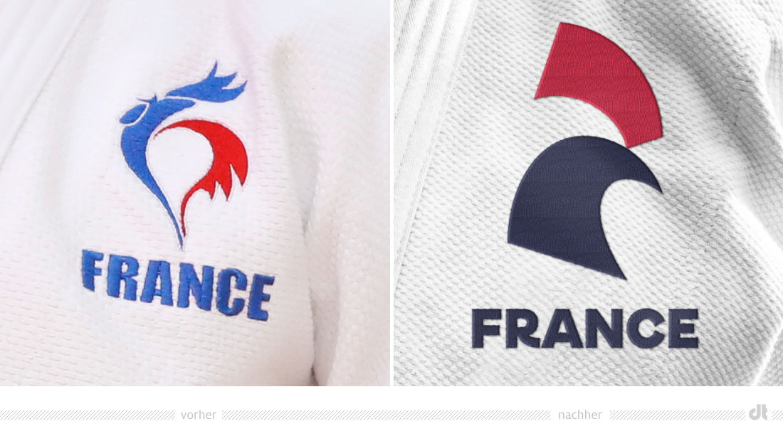 法国柔道标志 - 之前和之后